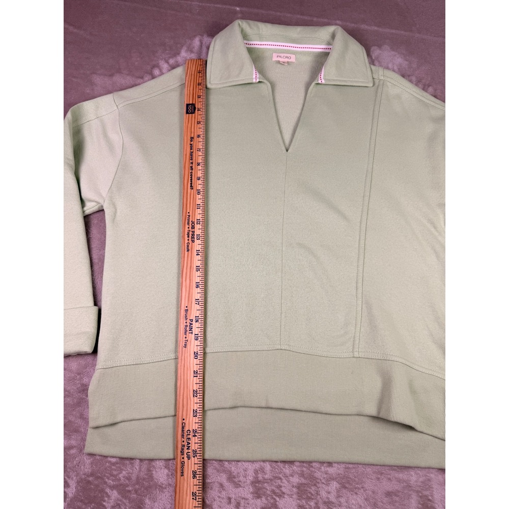 Pilcro Anthropologie Johnny Collar Pullover Sweatshirt‎ XS Light Green Womens - Picture 8 of 11